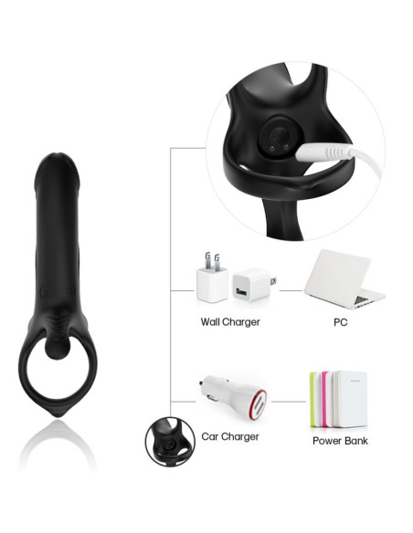 ARMONY DILDO WITH RING VIBRATOR BLACK