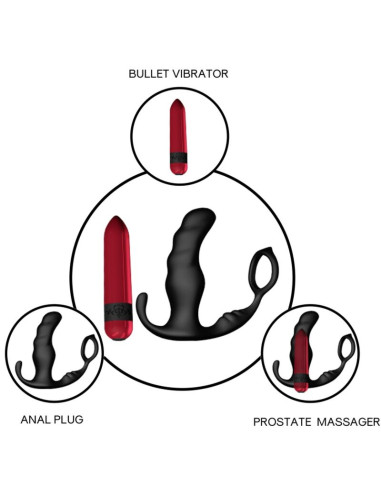 ARMONY KNIGHT VIBRATOR ANAL PROSTATE RING REMOTE CONTROL BLACK