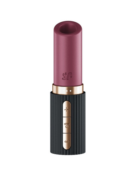 SATISFYER DEEP KISS WAVE CLITORIS STIMULATOR GARNET BLACK