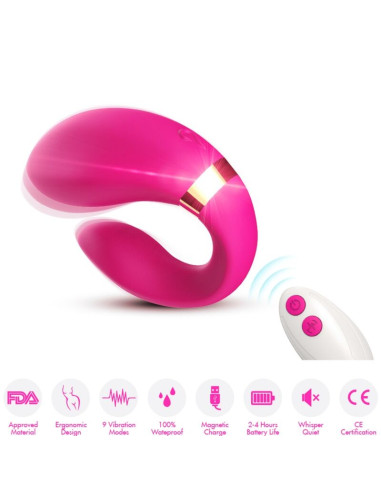 ARMONY CRESCENT VIBRATOR FOR COUPLES REMOTE CONTROL FUCHSIA