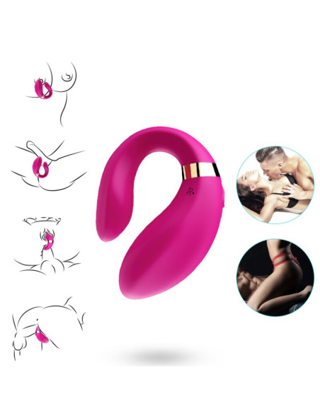 ARMONY CRESCENT VIBRATOR FOR COUPLES REMOTE CONTROL FUCHSIA