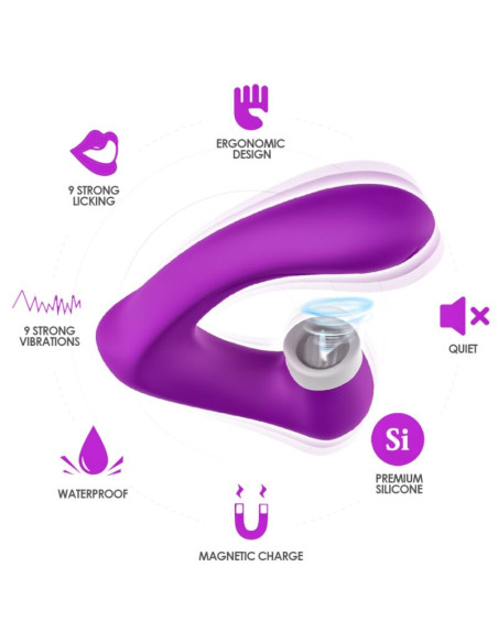ARMONY SECRETKISS LICKING VIBRATING CLIT VIBRATOR CURVED PURPLE