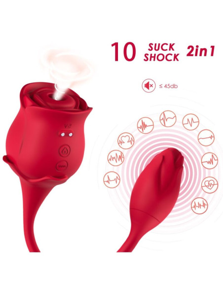 ARMONY PINK CLITORIS SUCKER VIBRATOR 10 MODES RED