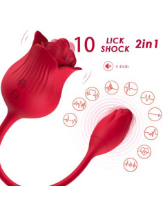 ARMONY PINK CLITORIS STIMULATOR VIBRATOR WITH TAIL 10 MODES RED