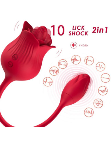 ARMONY PINK CLITORIS STIMULATOR VIBRATOR WITH TAIL 10 MODES RED