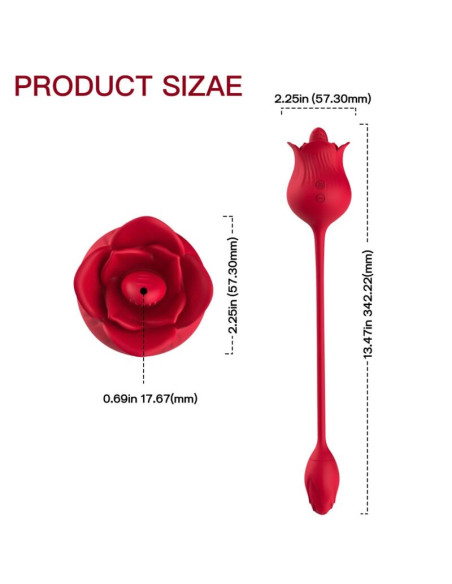 ARMONY PINK CLITORIS STIMULATOR VIBRATOR WITH TAIL 10 MODES RED