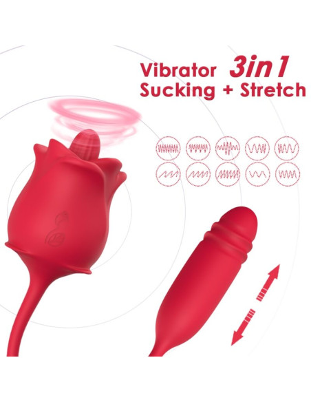 ARMONY 3 IN 1 PINK STIMULATOR SUCTION AND UPDOWN WITH RED TAIL