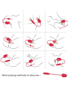 ARMONY 3 IN 1 PINK STIMULATOR SUCTION AND UPDOWN WITH RED TAIL 2
