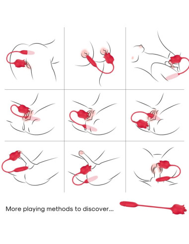 ARMONY 3 IN 1 PINK STIMULATOR SUCTION AND UPDOWN WITH RED TAIL