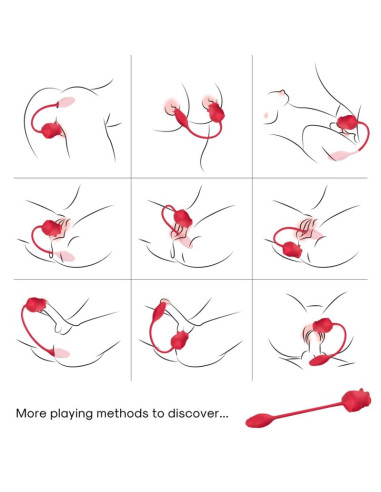 ARMONY PINK 2 IN 1 SUCTION STIMULATOR VIBRATOR 10 MODES WITH RED TAIL