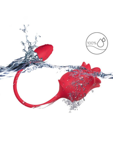 ARMONY PINK 2 IN 1 SUCTION STIMULATOR VIBRATOR 10 MODES WITH RED TAIL