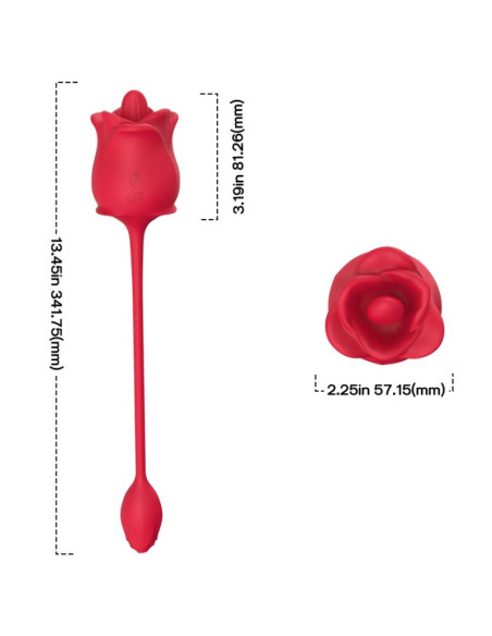 ARMONY PINK 2 IN 1 SUCTION STIMULATOR VIBRATOR 10 MODES WITH RED TAIL