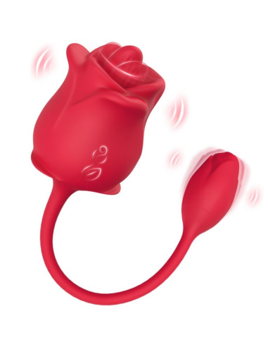 ARMONY PINK 2 IN 1 SUCTION STIMULATOR VIBRATOR 10 MODES WITH RED TAIL