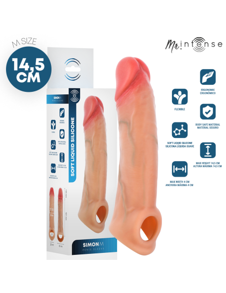 MR INTENSE SIMON M SILICONE PENIS SLEEVE 145 CM O 4 CM