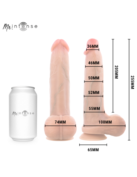 MR INTENSE BRUCE XL SILICONE DILDO WITH TESTICLES 255 CM O 55 CM