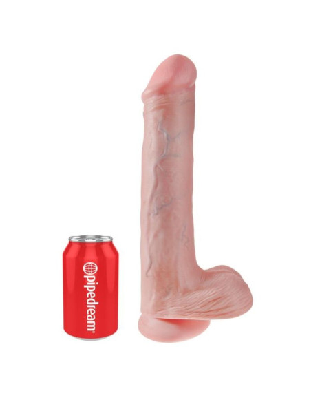 KING COCK REALISTIC DILDO WITH TESTICLES AND SUCTION CUP 38 CM FLESH