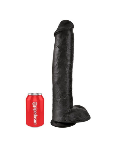 KING COCK REALISTIC DILDO WITH TESTICLES 38 CM BLACK