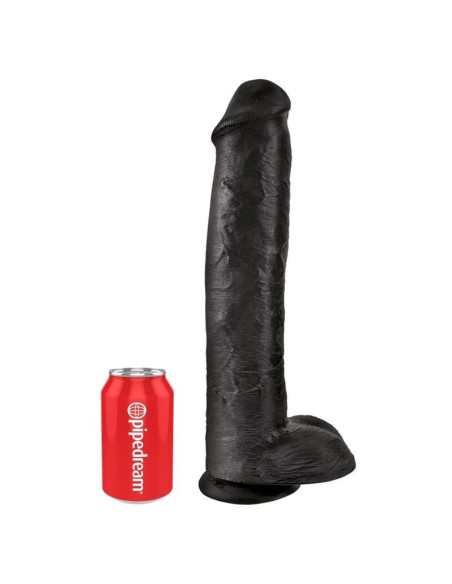 KING COCK REALISTIC DILDO WITH TESTICLES 38 CM BLACK