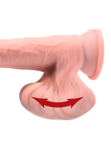 KING COCK PLUS TRIPLE DENSITY REALISTIC DILDO WITH SWINGING TESTICLES 23 CM FLESH