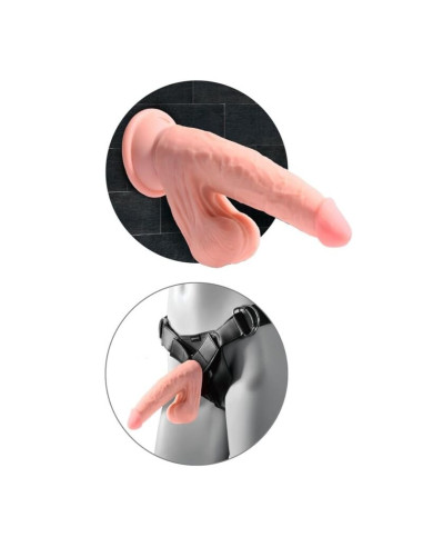 KING COCK PLUS TRIPLE DENSITY REALISTIC DILDO WITH SWINGING TESTICLES 23 CM FLESH