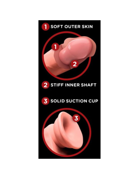 KING COCK PLUS TRIPLE DENSITY REALISTIC DILDO WITH SWINGING TESTICLES 23 CM FLESH