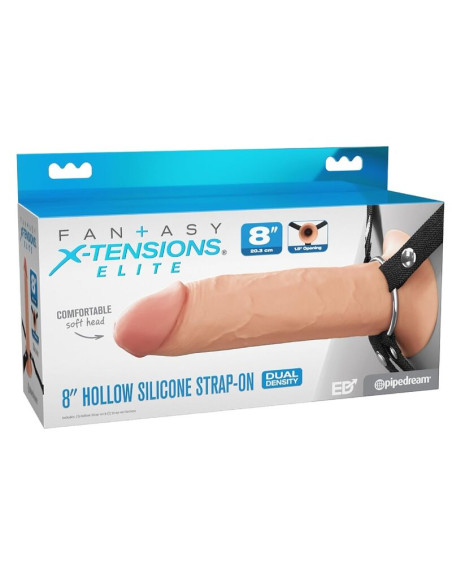 FANTASY X TENSIONS ELITE 203 CM HOLLOW SILICONE STRAP ON