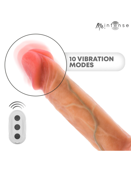 MR INTENSE LOGAN VIBRATOR DILDO SILICONE WITH HEAT EFFECT AND REMOTE CONTROL 20 CM O 41 CM