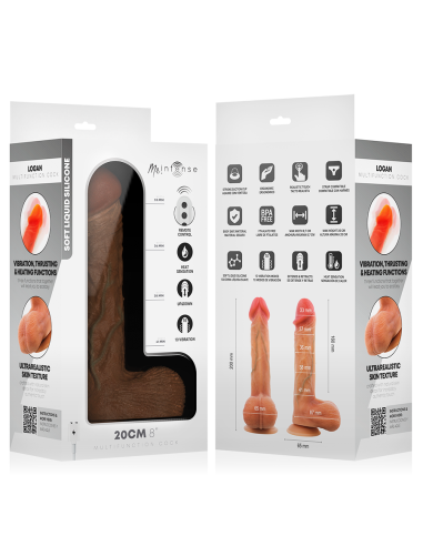 MR INTENSE LOGAN VIBRATOR DILDO SILICONE WITH HEAT EFFECT AND REMOTE CONTROL 20 CM O 41 CM