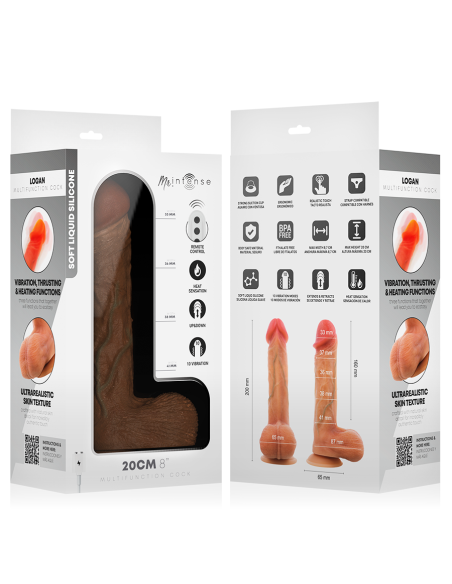 MR INTENSE LOGAN VIBRATOR DILDO SILICONE WITH HEAT EFFECT AND REMOTE CONTROL 20 CM O 41 CM