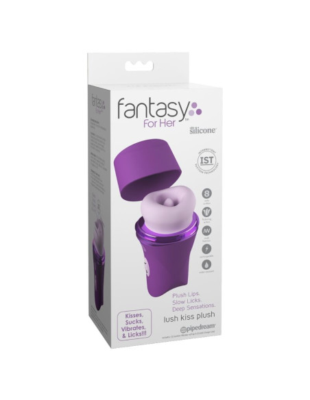 FANTASY FOR HER LUSH KISS PLUSH PURPLE SUCTION LICKING CLITORAL STIMULATOR