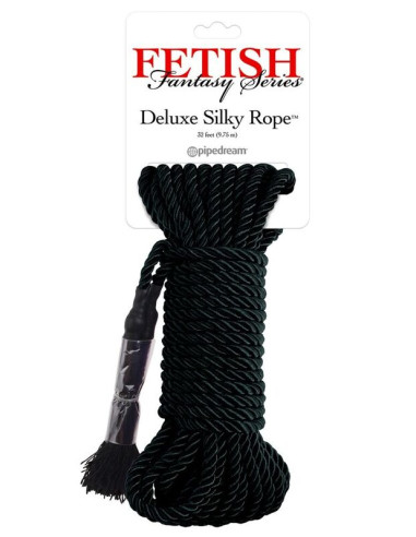 FETISH FANTASY SERIES BLACK DELUXE SILK ROPE 975 M