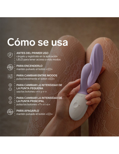 LELO INA TWIST DOUBLE VIBRATOR RABBIT FOR G SPOT AND CLITORIS LAVENDER