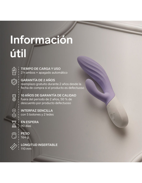 LELO INA TWIST DOUBLE VIBRATOR RABBIT FOR G SPOT AND CLITORIS LAVENDER