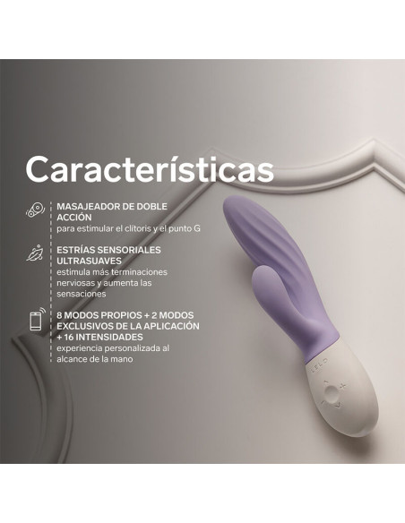 LELO INA TWIST DOUBLE VIBRATOR RABBIT FOR G SPOT AND CLITORIS LAVENDER