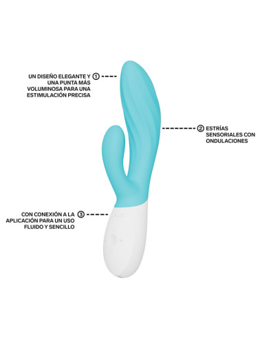 LELO INA TWIST DOUBLE VIBRATOR RABBIT FOR G SPOT AND CLITORIS BLUE