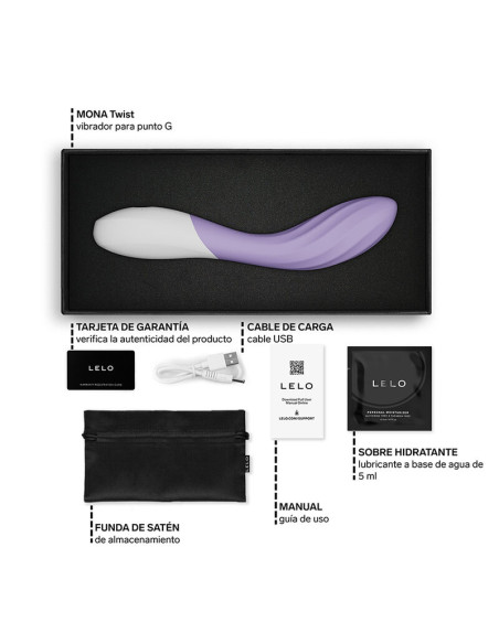 LELO MONA TWIST RECHARGEABLE APP CONTROLLED G SPOT VIBRATOR LAVENDER