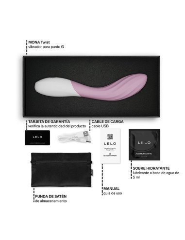 LELO MONA TWIST RECHARGEABLE APP CONTROLLED G SPOT VIBRATOR LAVENDER