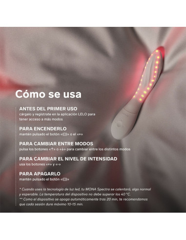 LELO MONA SPECTRA RED LIGHT INTIMATE MASSAGER RECHARGEABLE APP CONTROLLED