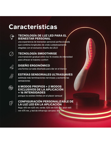 LELO MONA SPECTRA RED LIGHT INTIMATE MASSAGER RECHARGEABLE APP CONTROLLED