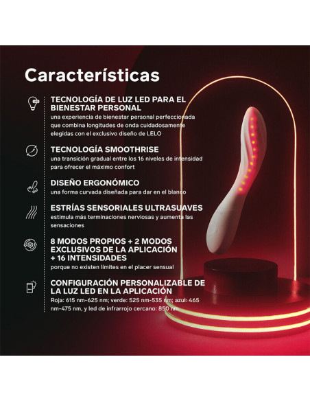 LELO MONA SPECTRA RED LIGHT INTIMATE MASSAGER RECHARGEABLE APP CONTROLLED