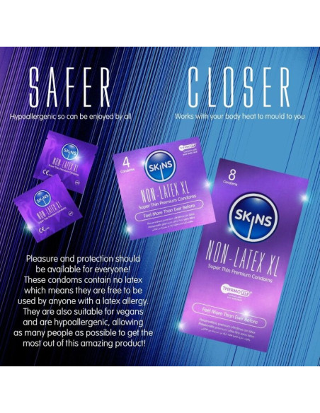 SKINS LATEX FREE CONDOMS XL PACK OF 4