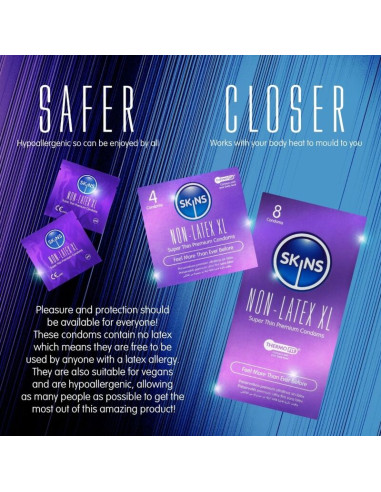 SKINS LATEX FREE CONDOMS XL PACK OF 4