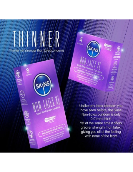 SKINS LATEX FREE CONDOMS XL PACK OF 4