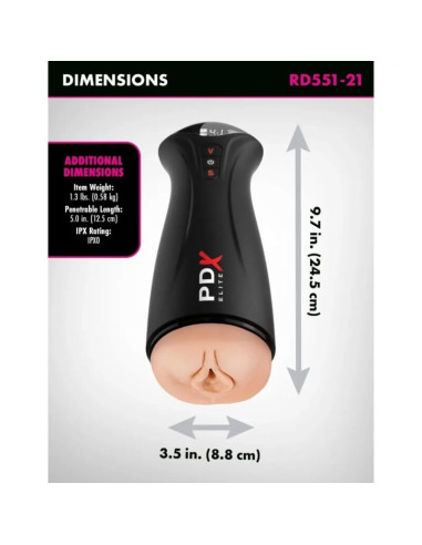 PDX ELITE FAP GASM INTERMITTENT SUCTION VIBRATION MASTURBATOR