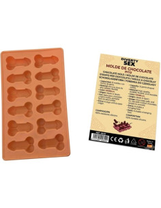 DIABLO PICANTE CHOCOLATE MOLD WITH 12 SILICONE PENISES FOR HANGING VANILLA