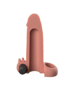 FANTASY X TENSIONS VIBRATING REAL FEEL 5CM PENIS EXTENSION SLEEVE BEIGE 2