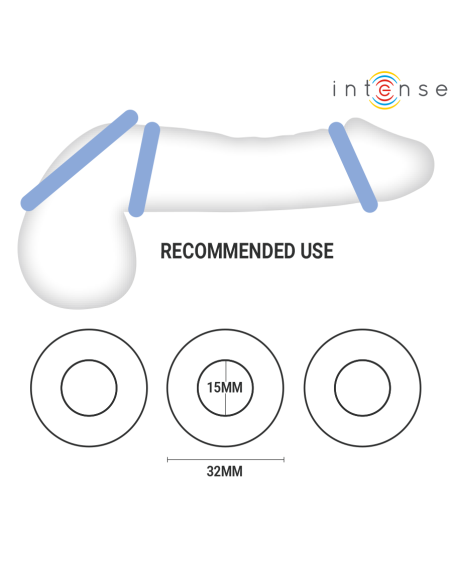 INTENSE WICK SET OF 3 PENIS RINGS VARIOUS COLORS