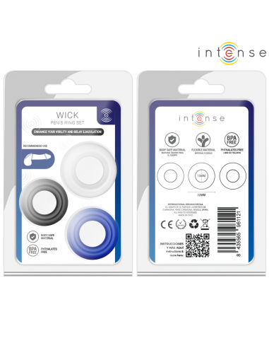 INTENSE WICK SET OF 3 PENIS RINGS VARIOUS COLORS