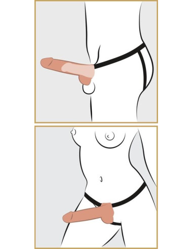 FETISH FANTASY SERIES ADJUSTABLE HARNESS REALISTIC PENIS WITH BALLS SQUIRTING 19 CM