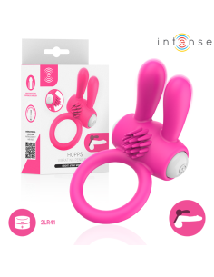 INTENSE HOPPS VIBRATING PENIS RING WITH CLITORAL STIMULATION PINK